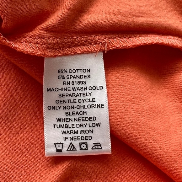 2 pc Denim & Co Twinset Button Front Eyelet Shirt & Tank Top Set Plus 2X Orange - Picture 12 of 12